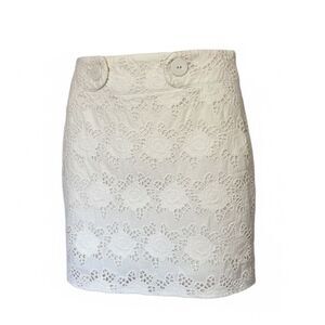 Cynthia Rowley 100% Cotton Embroidered Mini Skirt